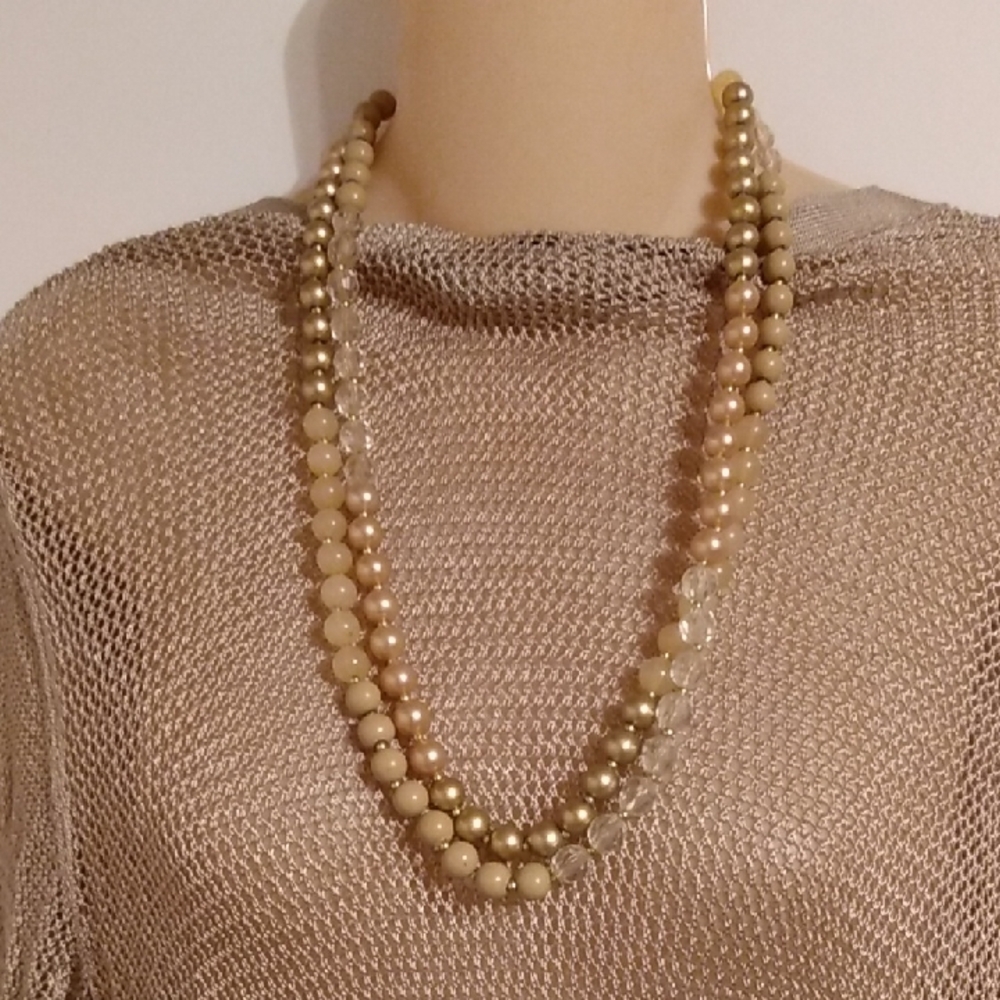 Long Multi Colored Beaded Vintage Necklace